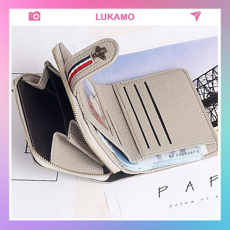 Ví nữ mini cao cấp nhỏ nhiều ngăn gấp 3 cute dễ thương đựng tiền giá rẻ VD84