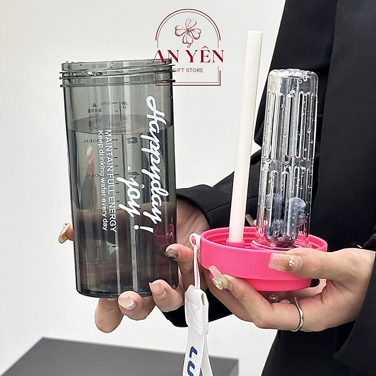 Ly Nhựa Thể Thao In Hình Tiệm Quà An Yên - Hồng - Ảnh 5