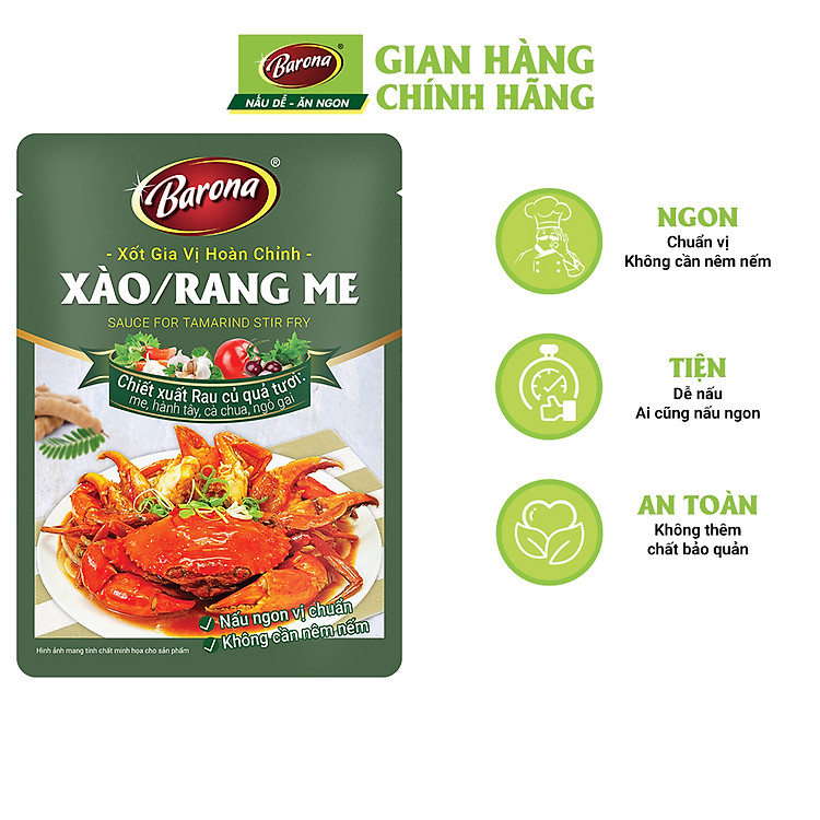 Gia Vị Xào/ Rang Me Barona 80g ướp ngon chuẩn vị không cần nêm nếm