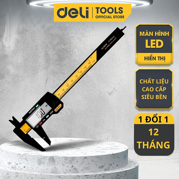 Thước Kẹp Cặp Cơ Khí Deli 150mm - 200mm - Chất Liệu Thép Cacbon Siêu Bền Chống Mòn Gỉ, Độ Chính Xác Cao - DL92200