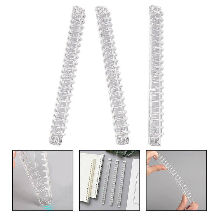 3x Clear Loose Leaf Binder Rings Scrapbook Binder Spiral Ring Book Split Rings Open Jump Rings for Photo Diary Notebook Students School
