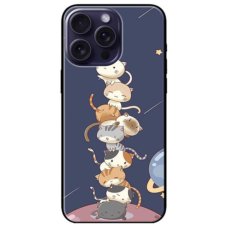 Ốp lưng dành cho Iphone 15 - Iphone 15 Plus - Iphone 15 Pro - Iphone 15 Pro Max - Mèo Xếp Chồng - Hàng Chính Hãng