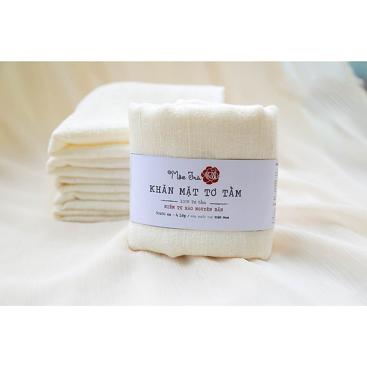 Khăn Mặt Tơ Tằm Người Lớn 4 Lớp - 30x50cm