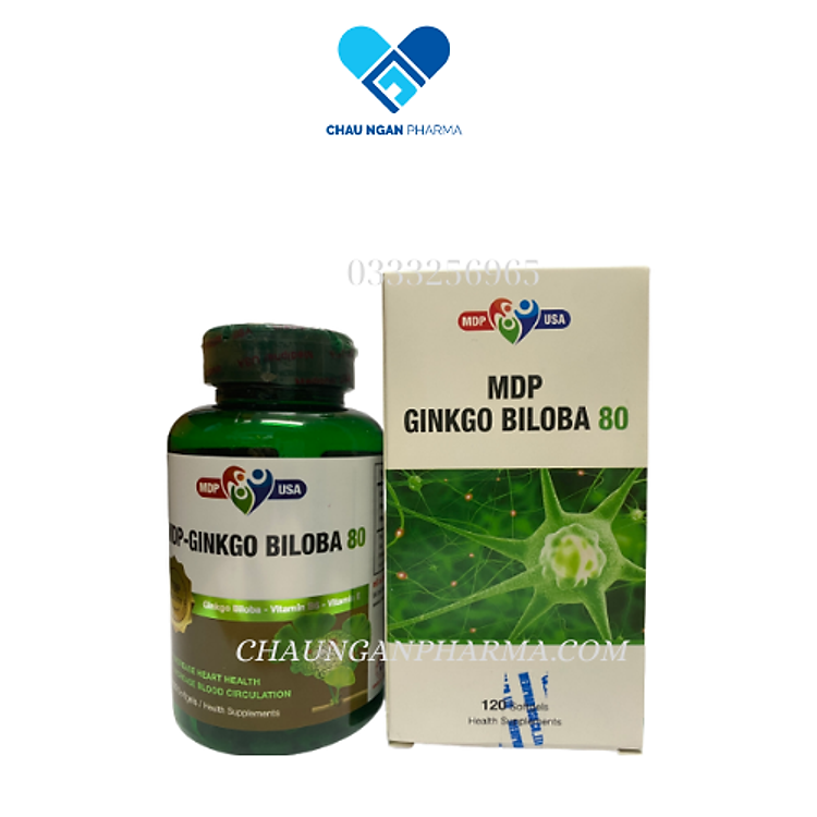 MDP – GINKGO BILOBA 80 Lọ 120 viên - Hỗ trợ làm giảm các triệu chứng đau đầu, hoa mắt, chóng mặt, ù tai, suy giảm trí nhớ do thiểu năng tuần hoàn não, rối loạn tiền đình