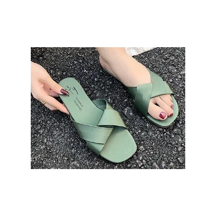 Dép Lê Nữ Lụa Quai Ngang Xoắn