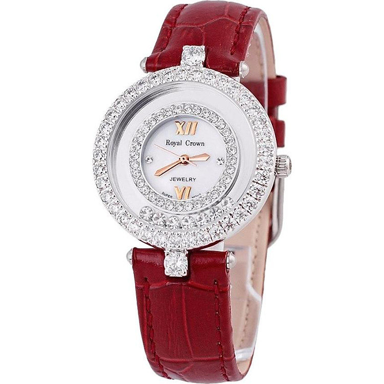 Đồng Hồ Nữ Dây Da Royal Crown 3628ST (32mm) - Đỏ