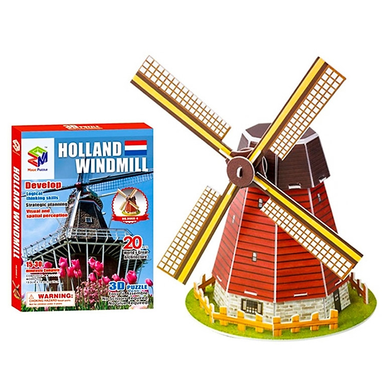 Mô Hình Giấy 3D Magic Puzzle : Cối Xay Gió Hà Lan B668-4 (20 Chi Tiết)