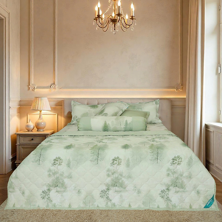 Bộ chăn drap gối Tencel Luxury Hometex ( 5 món )