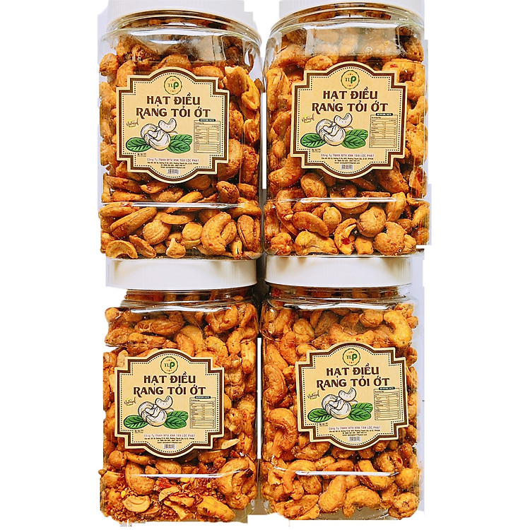 HẠT ĐIỀU RANG TỎI ỚT TÂN LỘC PHÁT COMBO 2KG - MỖI HŨ 500G