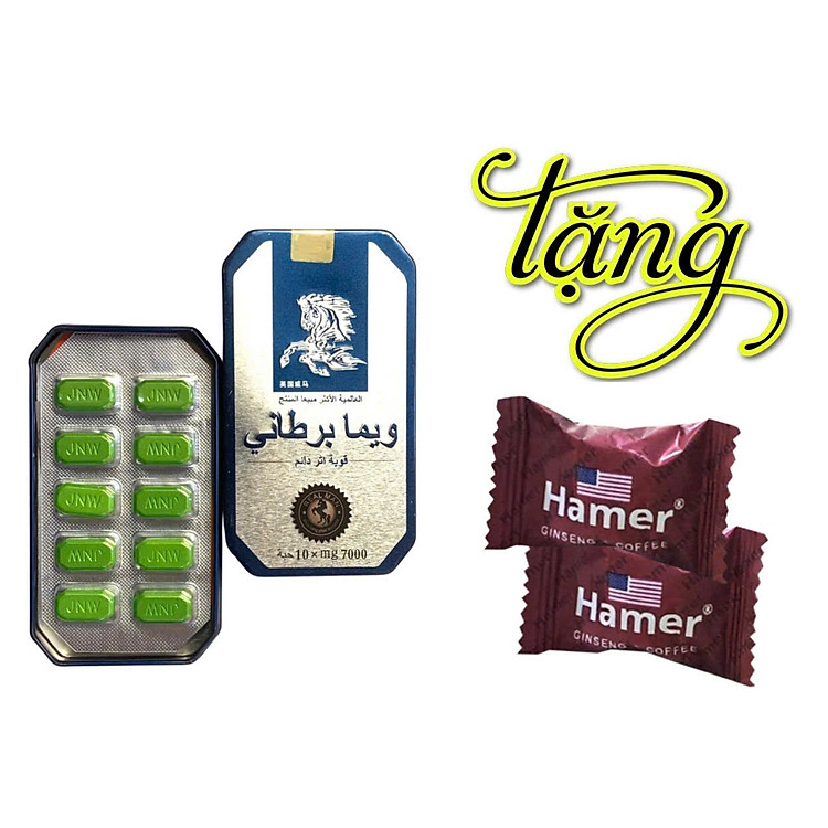 Hot Deal (1 NGỰA + 2 VIÊN KẸO )Viên uống Ngựa Thái ( hộp 10 viên) tặng kèm 2 viên kẹo Hamer - Mỹ