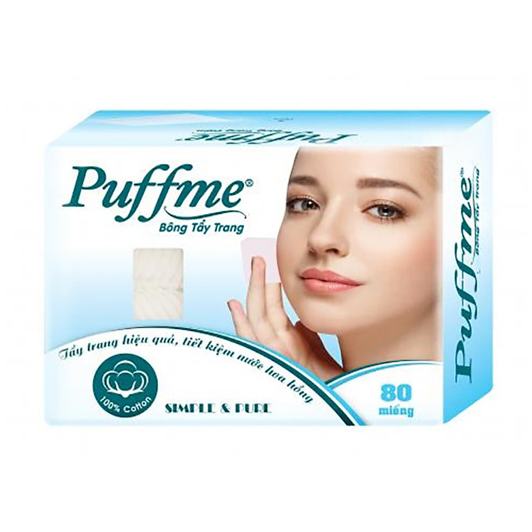 Bông Tẩy Trang Puffme Ép Biên 80 miếng