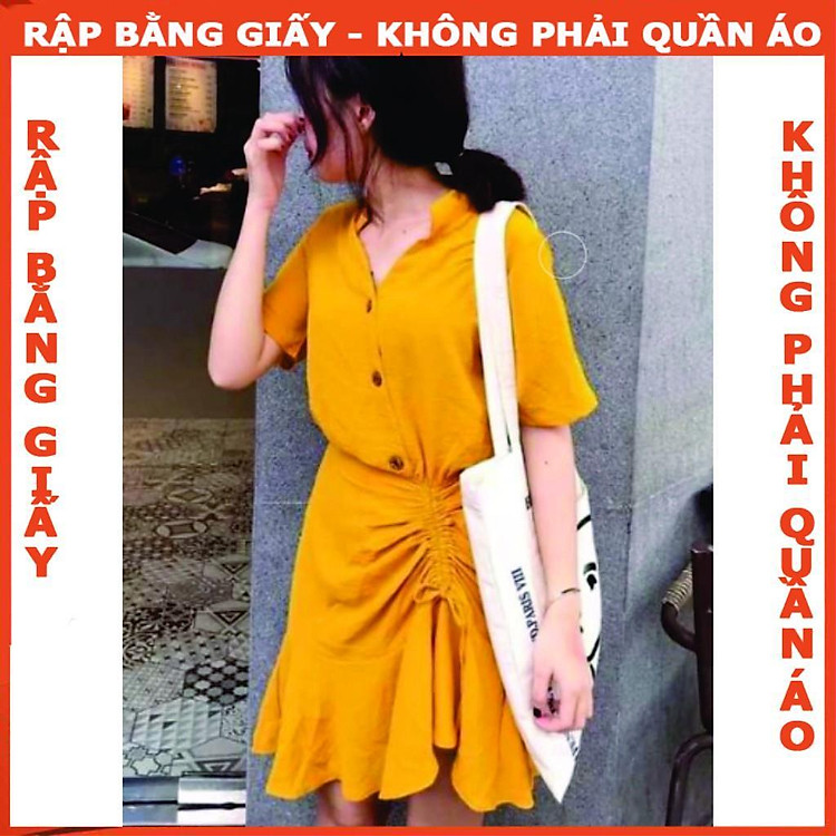 Rập Giấy Đầm Cổ Trụ Nút Xéo Rút Dây Mã 1040 (BẢN VẼ) - Ảnh 2