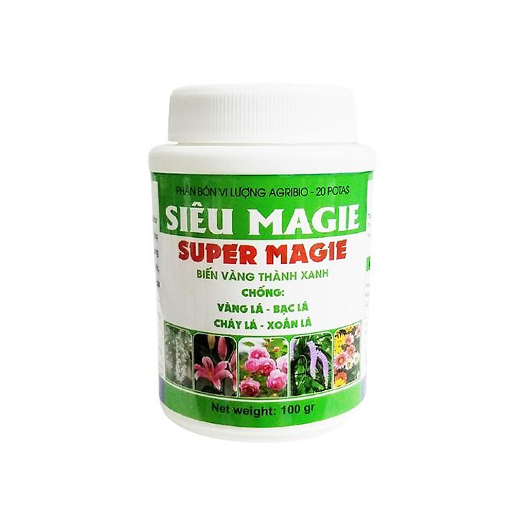 Phân bón siêu vi lượng Magie - super Mg biến vàng thành xanh, chống bạc lá, xoắn lá 100g