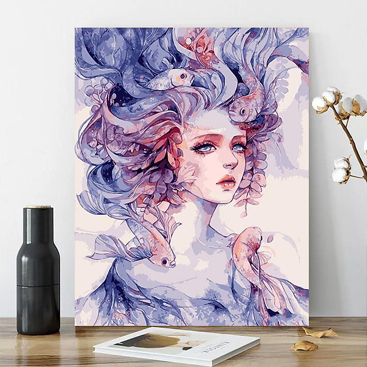 Tranh tô màu cô gái đại dương 352