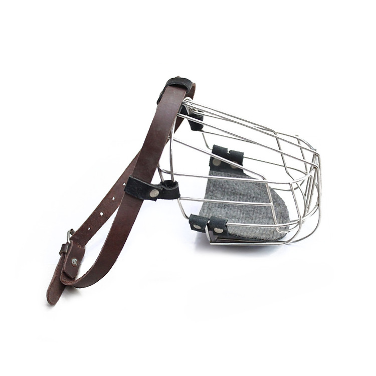 Rọ mõm inox tròn dây da cho chó