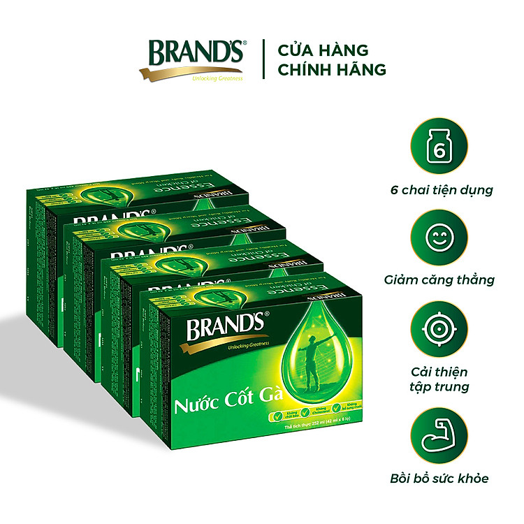 Combo 4 Nước cốt gà BRAND'S Vị Truyền Thống (42 ml x 24 lọ)