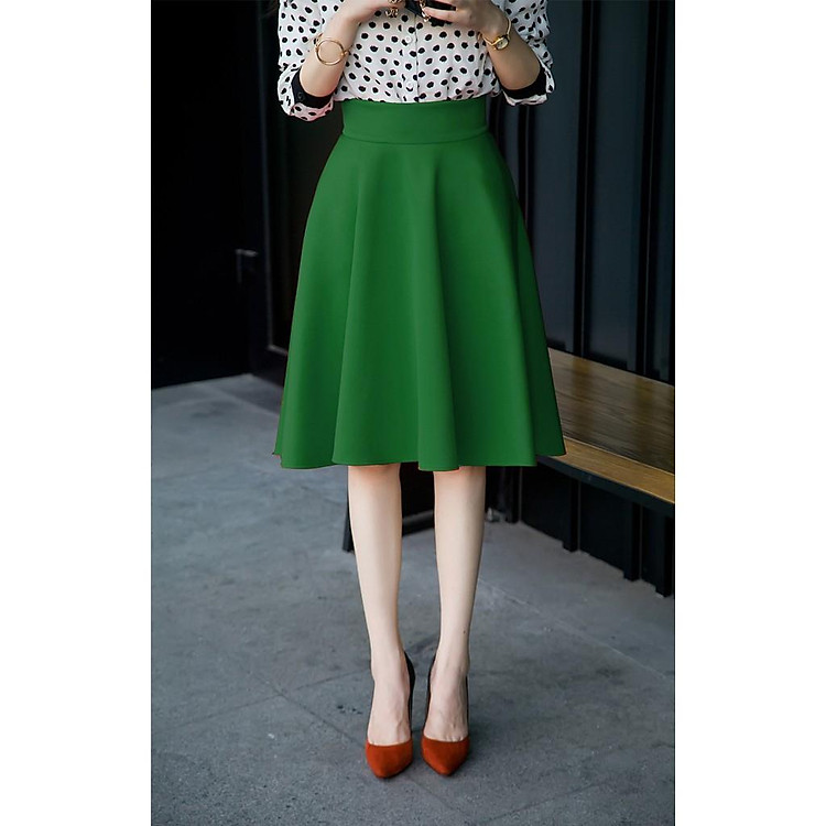 Chân Váy Xòe Vintage C20 Xanh Lá