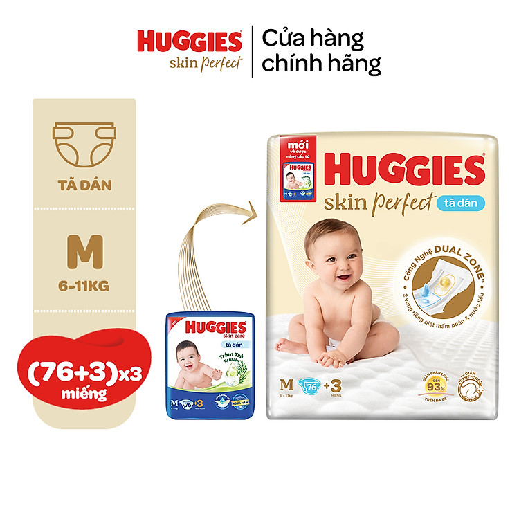 Mua Combo 3 Tã Huggies Skincare Jumbo Chính hãng Giá rẻ - Hình ảnh 2