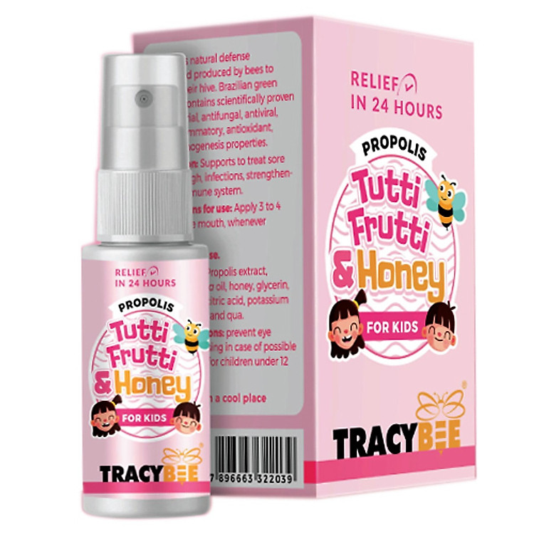 TracyBee - Keo ong BRAZIL dạng xịt 30ml hỗ trợ ngăn ngừa ho, viêm họng
