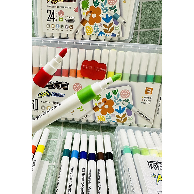 Bút Lông Màu Acrylic Marker (12 màu) - Ảnh 6