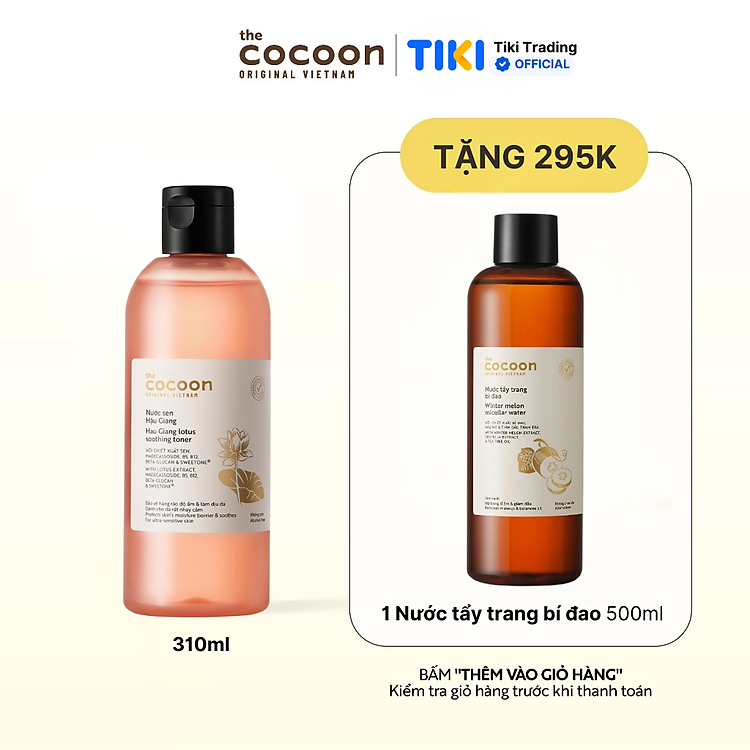 Nước sen Hậu Giang (toner) giúp phục hồi cho da rất nhạy cảm Cocoon 310ml