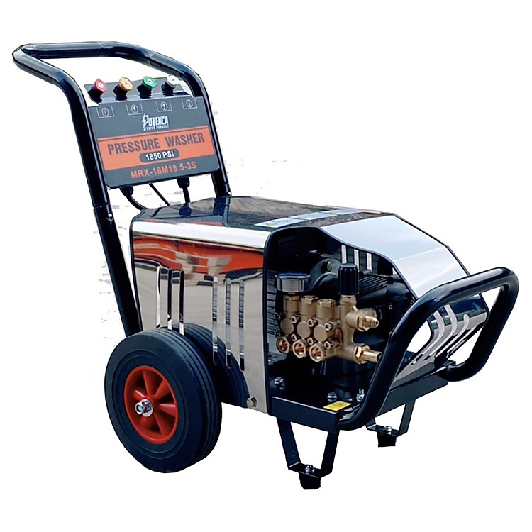 Máy Rửa Xe Cao Áp 3Kw Potenca 18M18.5-3S, Công Suất Lớn 3000W, May Rua Xe Oto Chuyen Nghiep Phun Xịt Công Suất Lớn 3000W, Mô tơ 100% Dây Đồng, Ứng Dụng Trong Lĩnh Vực Công Nghiệp Và Dân Dụng- Hàng Chính Hãng