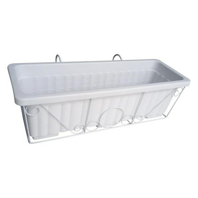 Bộ Chậu Trồng Rau Giá Sắt Treo Chậu Lan Can 63cm x 20cm x 19cm