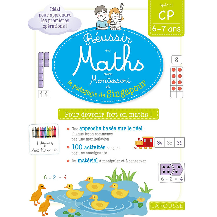 Sách luyện kĩ năng tiếng Pháp - Reussir En Maths Avec Montessori Et La Pedagogie De Singapour Cp