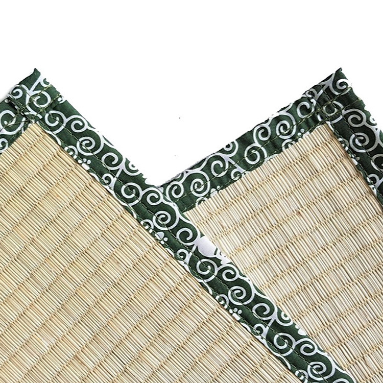 Chiếu cói Tatami cho bé xuất Nhật, size 70x110cm, vải viền màu Xanh lá cây