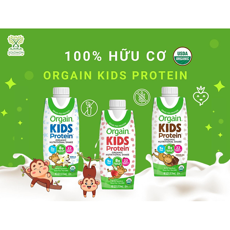 Sữa nước Protein Orgain Kids Vị Dâu Chất lượng Giá tốt - Hình ảnh 3