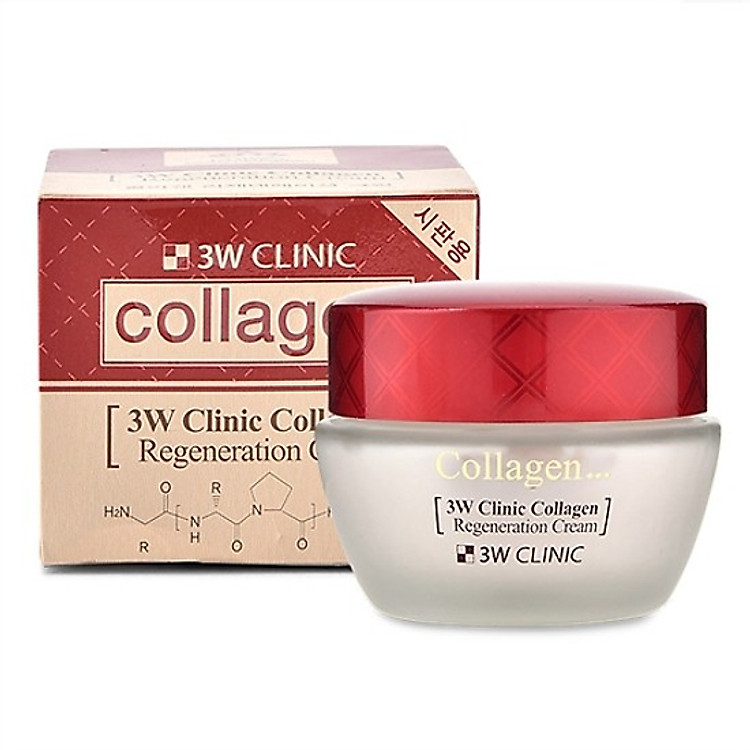 Kem dưỡng da trắng sáng collagen chống lão hóa 3W Clinic tặng 2 mặt nạ Jant Blanc