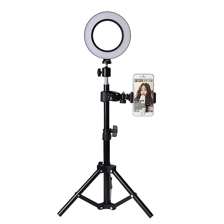Ring light Đèn trợ sáng livestream 3 chế độ màu có thể điều chỉnh độ sáng kèm giá đỡ có sạc pin USB 10 inch thích hợp cho các bạn thường xuyên livestream selfie studio