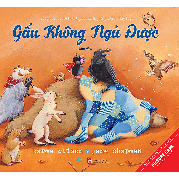 Sách tranh song ngữ Gấu không ngủ được - Ehomebooks