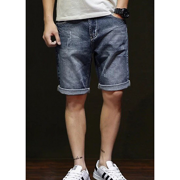 Quần short jean nam cào nhẹ -co giãn