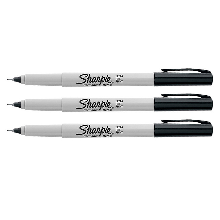 Combo 3 bút lông dầu ngòi kim vẽ đa chất liệu Sharpie Ultra Fine 0.5mm