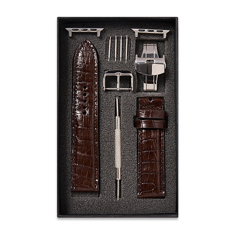 Dây đồng hồ SAM Leather SAM003ASN - Dây da đồng hồ Apple Watch 38/40 – 42/44, dây đồng hồ da cá sấu Size 20mm/22mm, Dây đeo đồng hồ phù hợp các loại ( Swatch, Apple 1,2,3,4,5, Iwatch và đồng hồ cổ điển )
