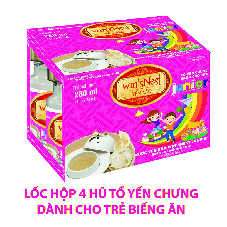 Nước yến sào win'sNest Junior 12% (4 hũ * 70 ml / Hộp)