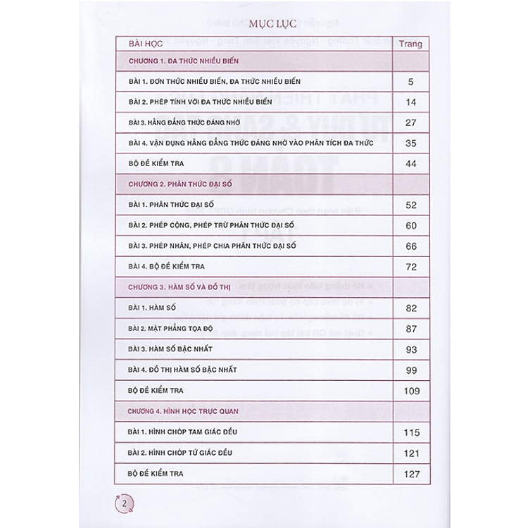 Phát triển năng lực tư duy và sáng tạo Toán 8 tập 1 (Biên soạn theo chương trình GDPT 2018) - Ảnh 2