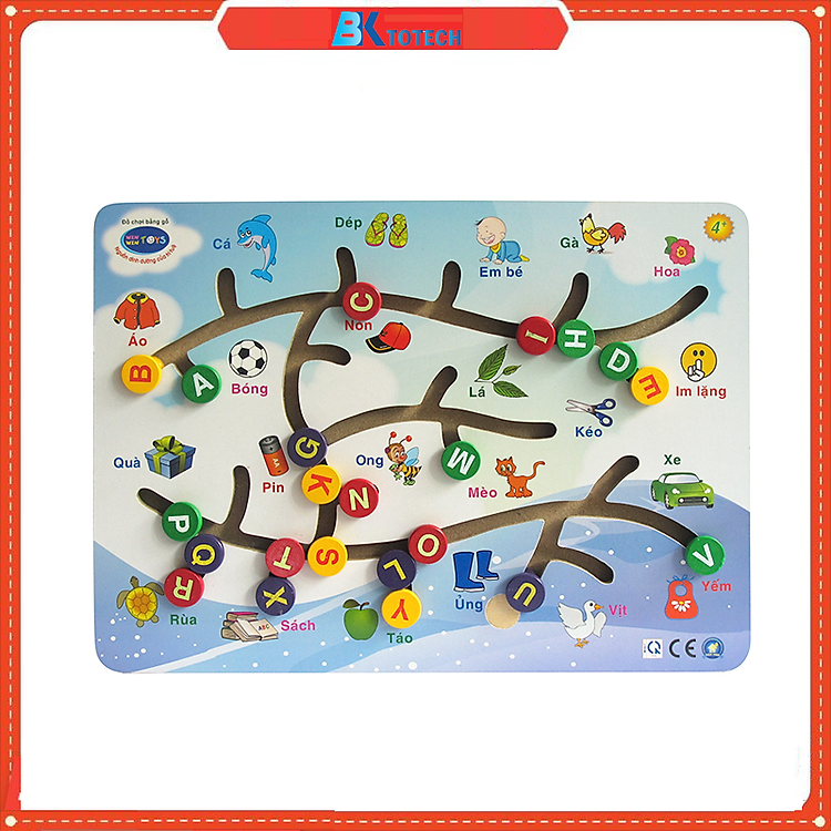Mua tại Tiki: Mua Đồ chơi gỗ Winwintoys - Luồn chữ Tiếng Việt Chính hãng Tiết kiệm