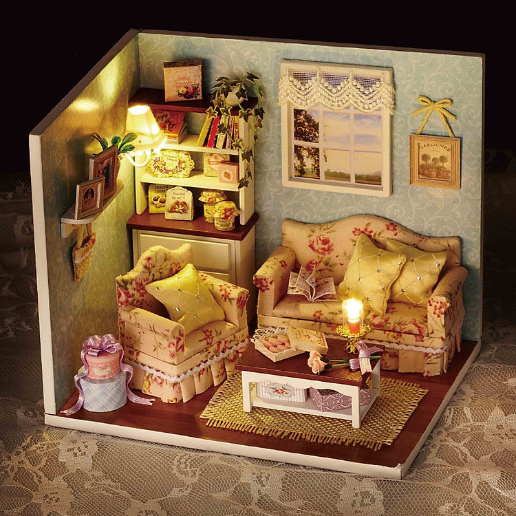 Nhà búp bê Ngôi nhà thu nhỏ lắp ghép Happy Reunion