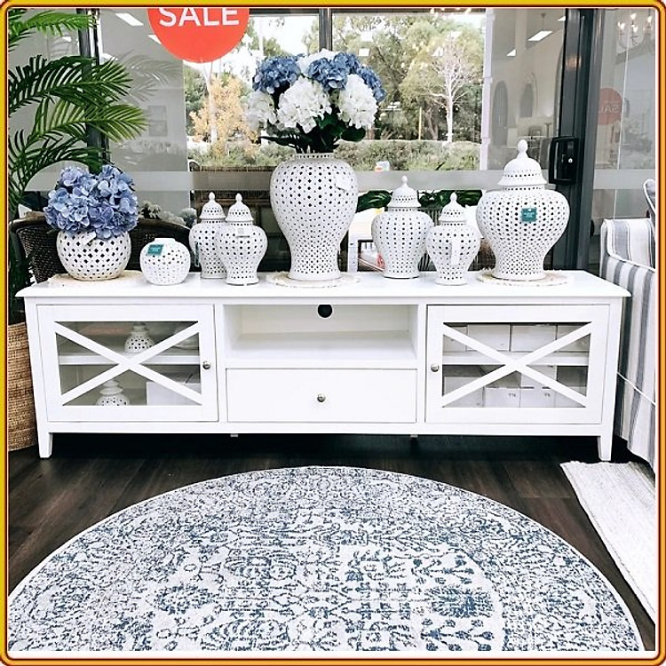 Kệ tivi trang trí Tundo 170 x 42 x 60 cm màu trắng