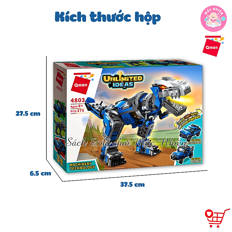 Đồ chơi lắp ráp Qman 4803 - Khủng long Chính hãng Giá rẻ - Hình ảnh 3