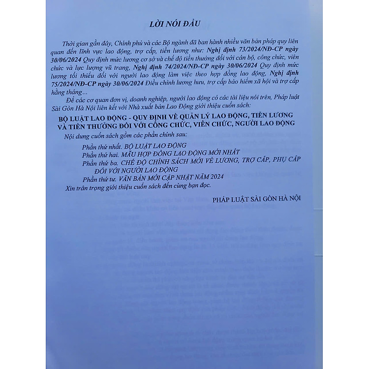 Bộ Luật Lao Động – Quy Định Về Quản Lý Lao Động, Tiền Lương Và Tiền Thưởng (V2532D) - Ảnh 3