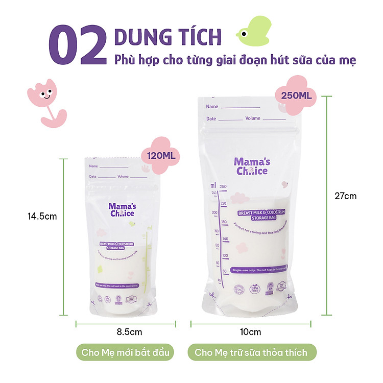 Túi Trữ Sữa Mẹ Mama's Choice - 10 Túi Chính hãng Tiết kiệm - Hình ảnh 3