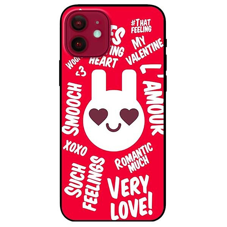 Ốp lưng dành cho Iphone 12 - 12 Pro mẫu Thỏ LOVE Đỏ