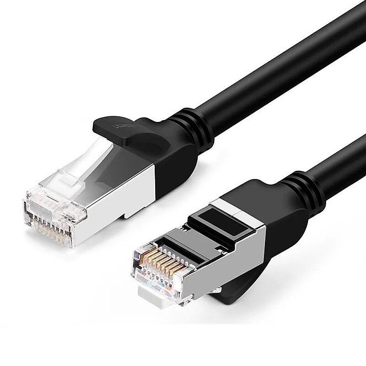 Cáp mạng LAN CAT 6 Đầu bấm kim loại 0.5M màu Đen Ugreen LAN50190NW101 Hàng chính hãng
