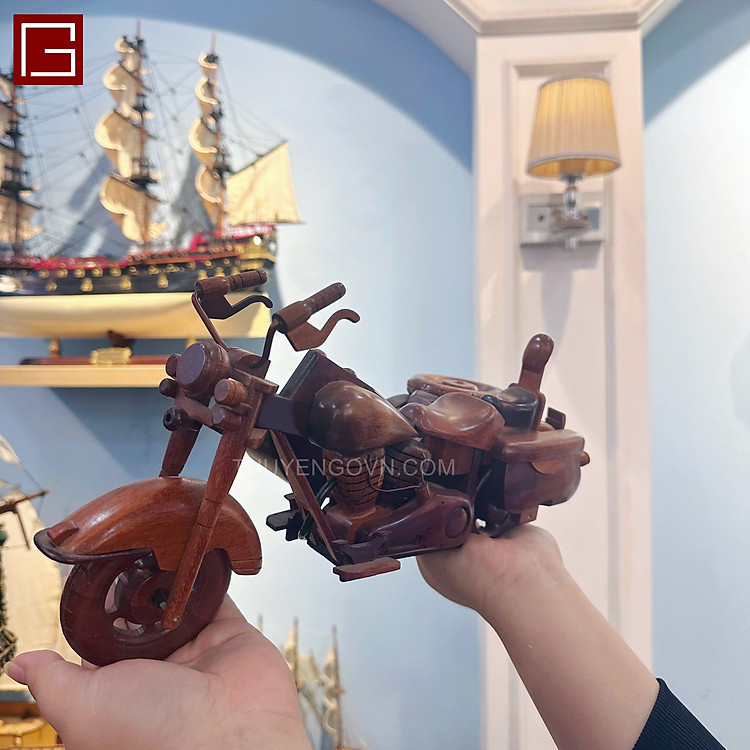 Mô Hình Mô Tô 3 Bánh Gỗ Tràm - Ảnh 3