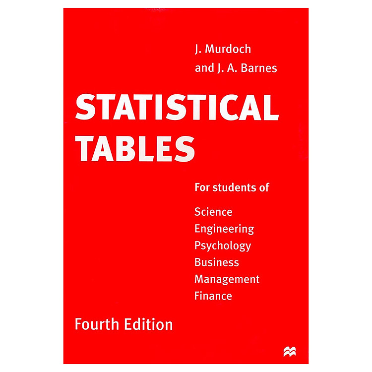 Statistical Tables: For Students Of Science Engineering Psychology Business Management Finance
