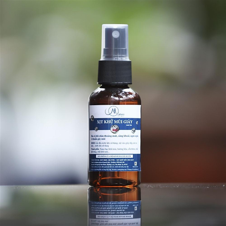 Chai Xịt Khử Mùi Giày Matteo công nghệ NaNo Bạc 50ML