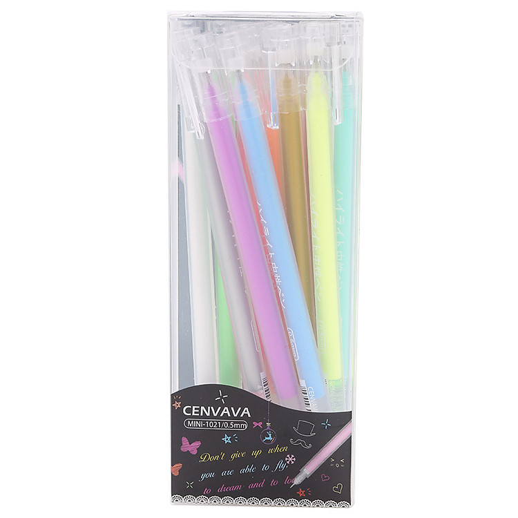 Hộp 12 Màu Viết Nhũ High Light Mini Cenvava 1021 (Ngòi 0.5)